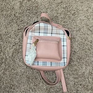 small pink backpack